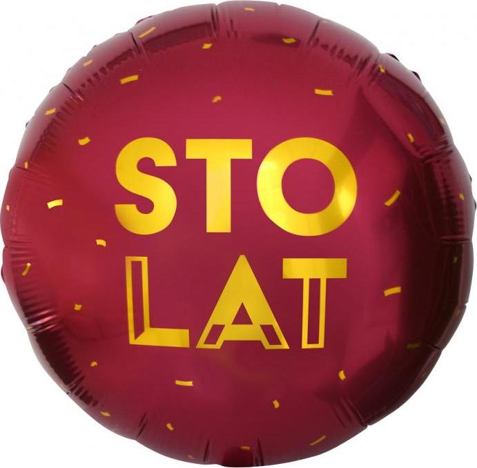 Sto Lat fóliový balónek (vínový), 18