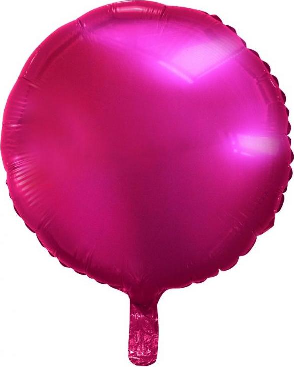 Godan / balloons Balónek fóliový "Kulatý", tmavě růžový, 18" KK