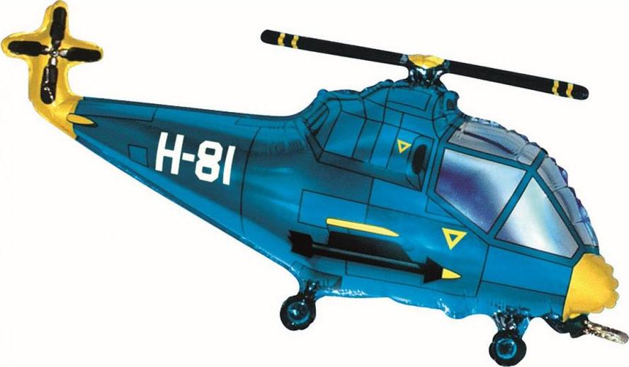 Fóliový balónek 24" FX - "Helicopter" (modrý), baleno