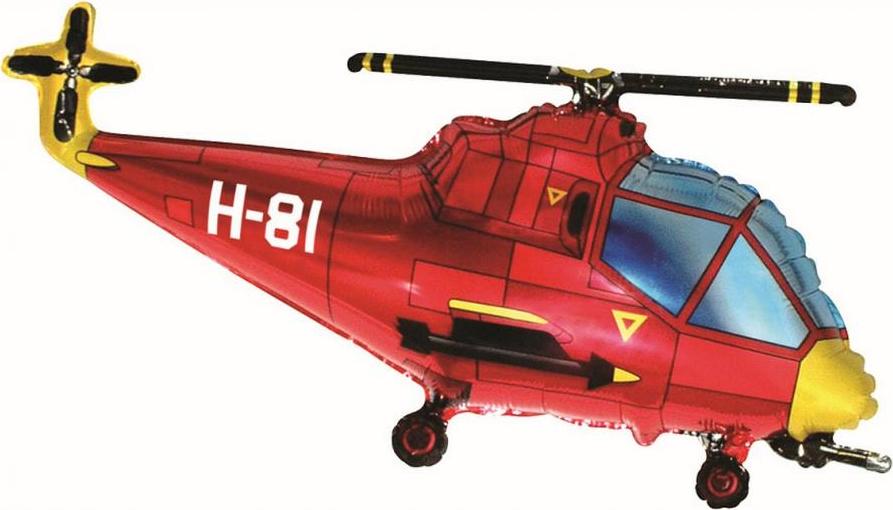 Fóliový balónek 24" FX - "Helikopter" (červený), baleno