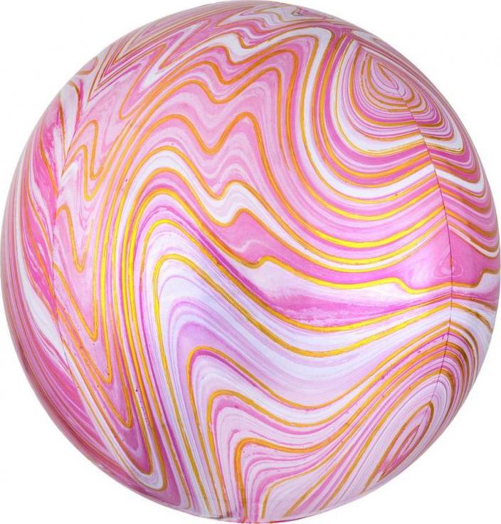 Amscan Fóliový balónek ORBZ Marblez - růžová koule