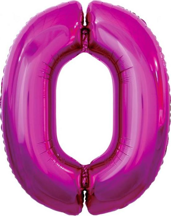 Godan / balloons Fóliový balónek "Číslo 0", růžový, 92 cm