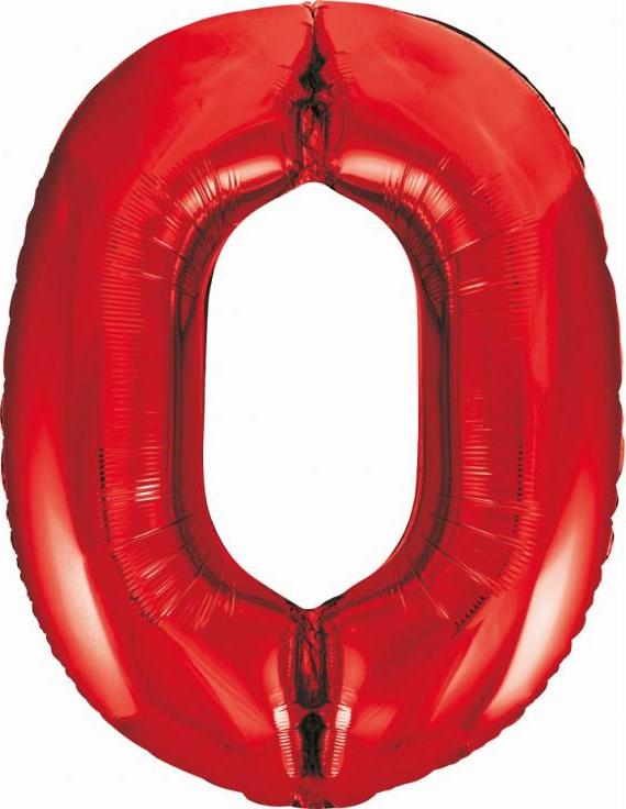 Godan / beauty & charm B&C fóliový balónek číslo 0, červený, 85 cm