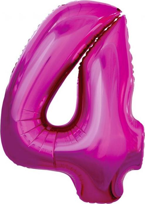 Godan / balloons Fóliový balónek "Number 4", růžový, 92 cm