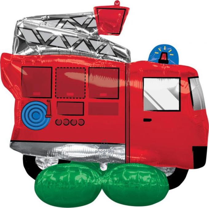 Amscan Fóliový balónek AirLoonz Fire Truck P71, 106 cm x 88 cm, balený