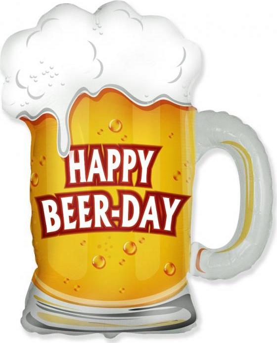Flexmetal Fóliový balónek 24 palců FX - Hrnek: Happy Beer-Day, baleno
