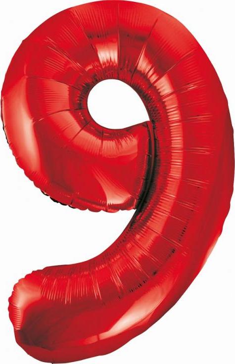 Godan / beauty & charm B&C fóliový balónek číslo 9, červený, 85 cm