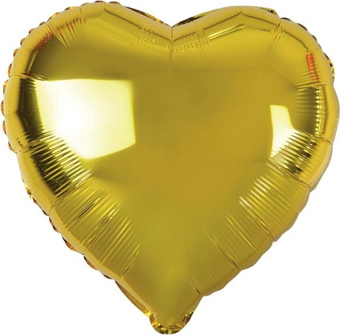 Godan / balloons Fóliový balónek "Srdce", zlatý, 18