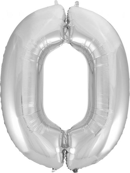 Godan / balloons B&C fóliový balónek "Digit 0", stříbrný, 92 cm