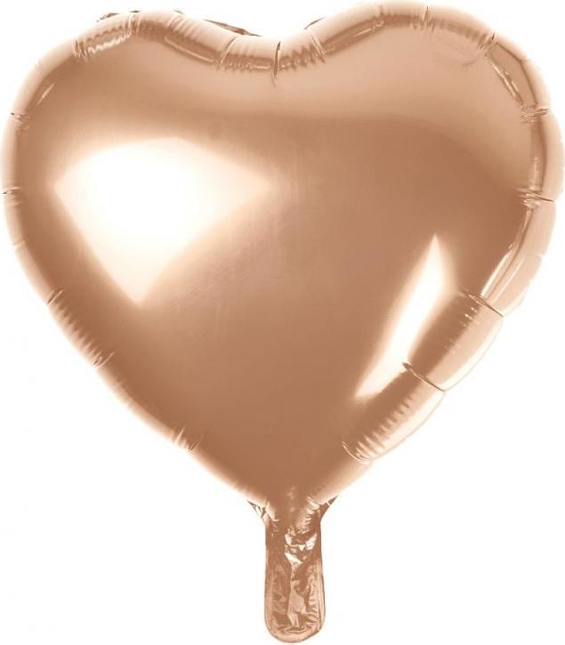 Godan / balloons B&C fóliový balónek "Heart", růžový a zlatý, 18