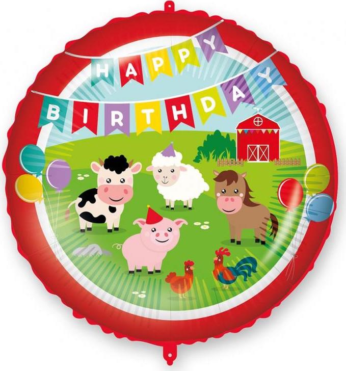 Procos Fóliový balónek 18" "Všechno nejlepší k narozeninám na farmě