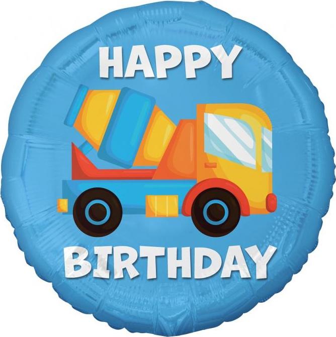 Fóliový balónek do míchačky betonu (Happy Birthday), 18