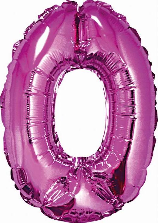 Godan / balloons Balónek fóliový "Číslo 0", růžový, 35 cm KK