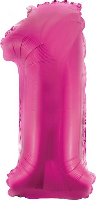 Godan / balloons Balónek fóliový "Číslo 1", růžový, 35 cm KK
