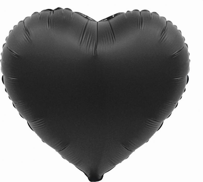 Godan B&C fóliový balónek "Heart", matný, černý, 18