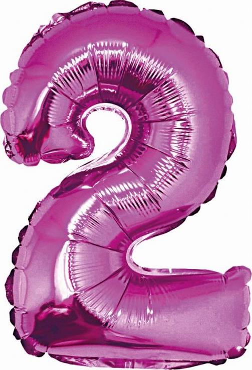 Godan / balloons Fóliový balónek "Digit 2", růžový, 35 cm KK