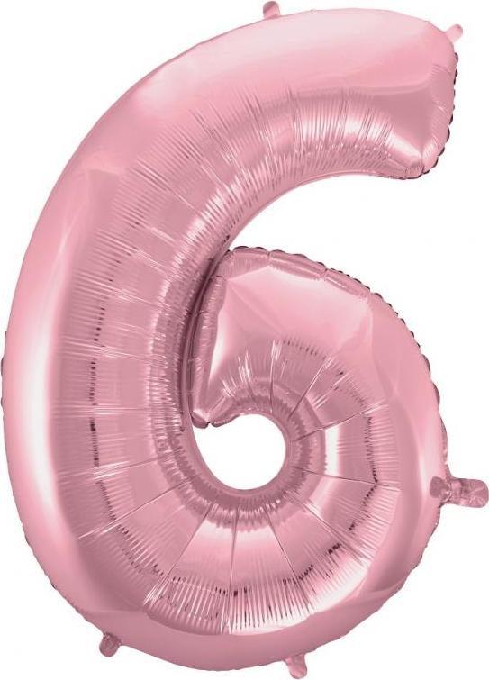 Godan / balloons Fóliový balónek "Digit 6", růžový, 92 cm