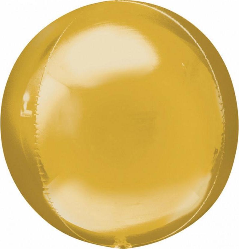 Amscan 15" fóliový balónek ORBZ - zlatý míč (nebalený)