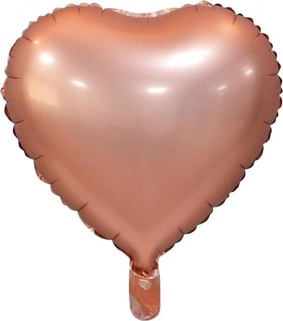 Fóliový balónek "Srdce", matný, růžový a zlatý, 18