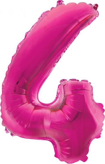 Godan / balloons Fóliový balónek "Číslice 4", růžový, 35 cm KK