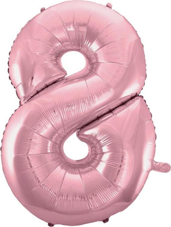 Godan / balloons Fóliový balónek "Digit 8", růžový, 92 cm