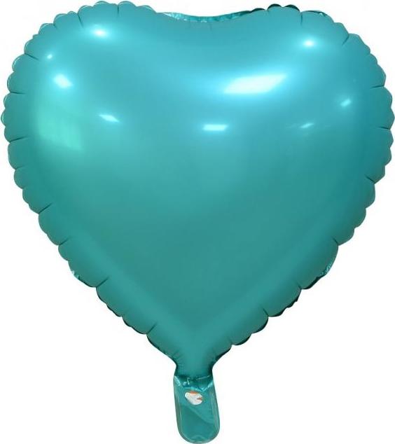 Balónek fóliový "Srdce", matný, tyrkysový, 18