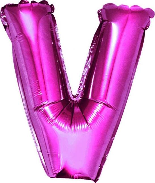 Godan / balloons Fóliový balónek "Písmeno V", růžový, 35 cm KK