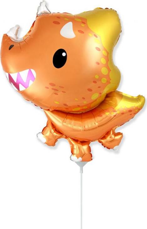 Flexmetal Fóliový balónek 14" FX - Baby Triceratops (oranžový)