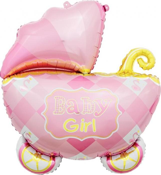 Godan / balloons Fóliový balónek Vozík, růžový, 60 cm