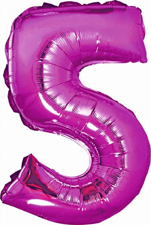 Godan / balloons Fóliový balónek "Číslice 5", růžový, 35 cm KK