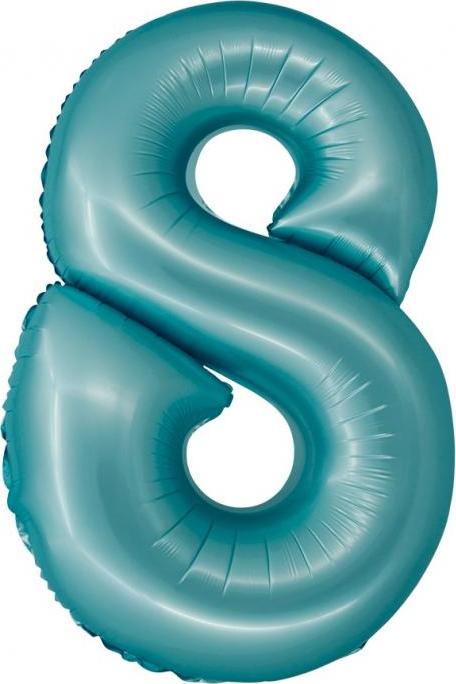 Godan / balloons Chytrý fóliový balónek, číslo 8, matně modrý, 76 cm