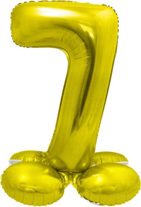 Godan / balloons Chytrý fóliový balónek, stojící číslo 7, zlatý, 72 cm KK