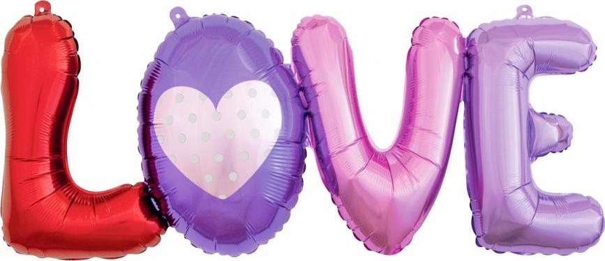 Godan / balloons Fóliový balónek Letters LOVE, 74x29 cm