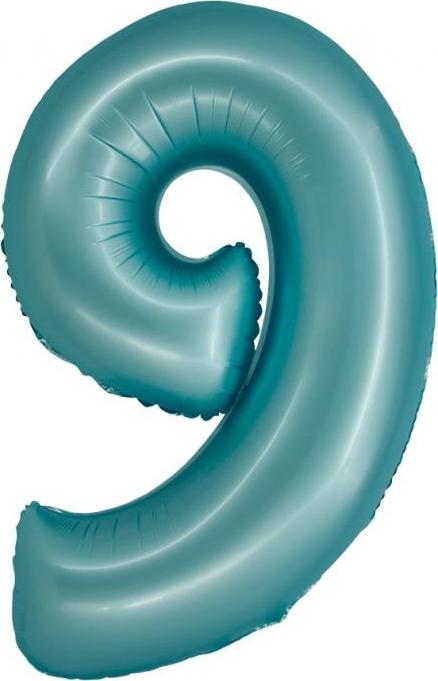 Godan / balloons Chytrý fóliový balónek, číslo 9, matně modrý, 76 cm