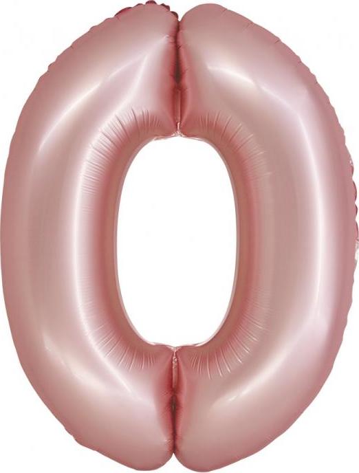 Godan / balloons Chytrý fóliový balónek, číslo 0, matně růžový, 76 cm
