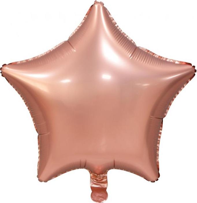 Fóliový balónek "Star", matný, růžový a zlatý, 19