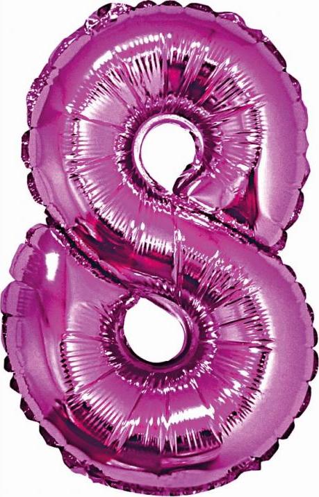 Godan / balloons Fóliový balónek "Číslice 8", růžový, 35 cm KK