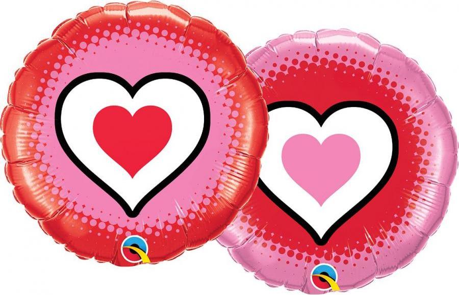 Qualatex Fóliový balónek 18" QL CIR - Only Hearts