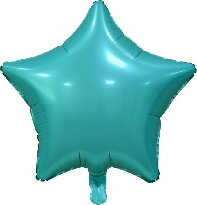 Balónek fóliový "Hvězda", matný, tyrkysový, 19