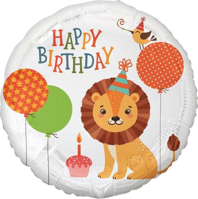 Godan / balloons Fóliový balónek Lion (Všechno nejlepší k narozeninám), 18