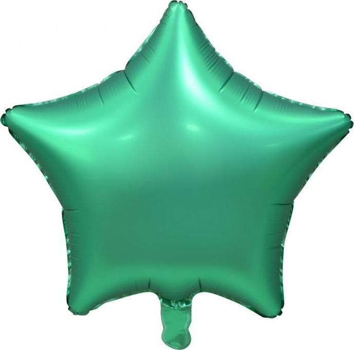 Balónek fóliový "Hvězda", matný, zelený, 19