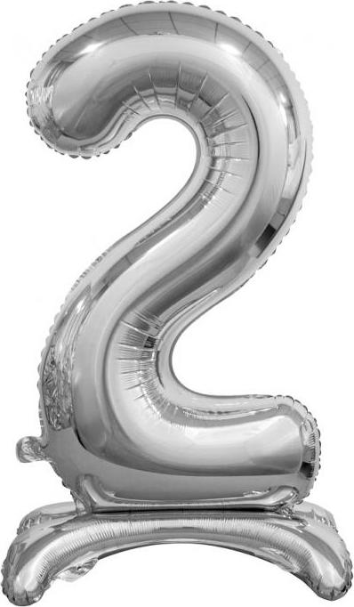 Godan / balloons B&C fóliový balónek Stojací číslo 2, stříbrný, 74 cm