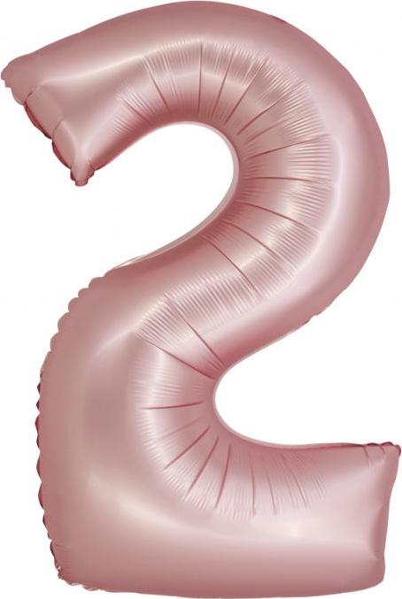 Godan / balloons Chytrý fóliový balónek, číslo 2, matně růžový, 76 cm