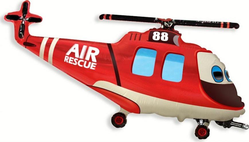 Flexmetal Fóliový balónek 14" FX - "Záchranná helikoptéra" červený