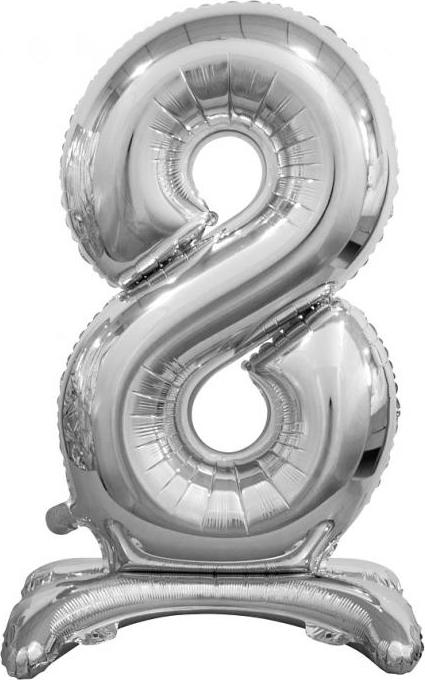 Godan / balloons B&C fóliový balónek číslo 8, stříbrný, 74 cm