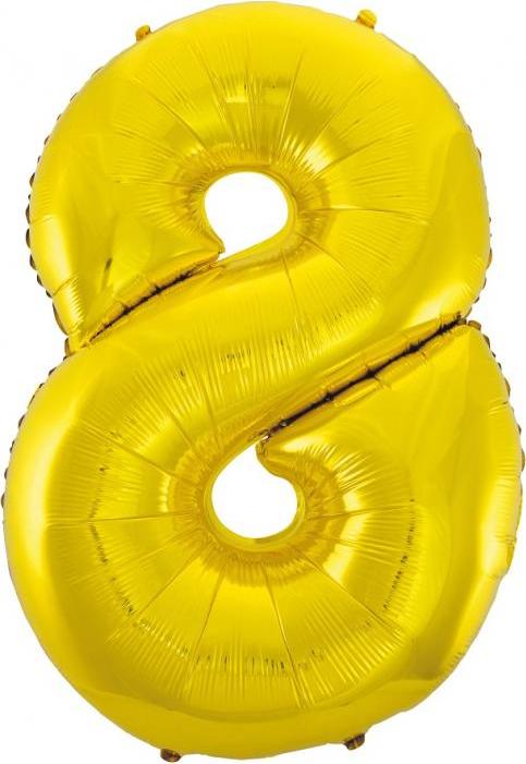 Godan / balloons B&C fóliový balónek "Digit 8", zlatý, 92 cm