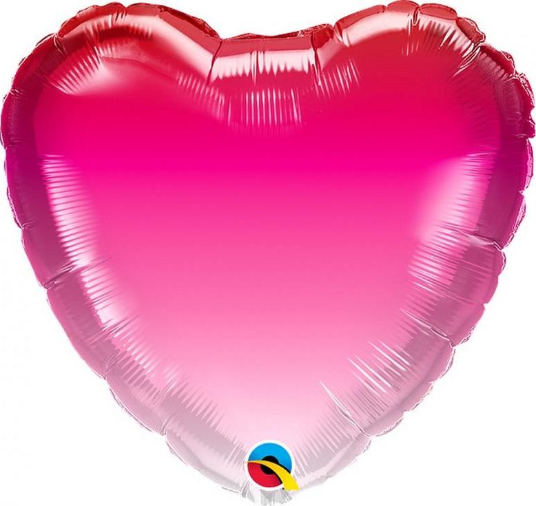 Qualatex 18palcový fóliový balónek QL HRT - růžový ombre
