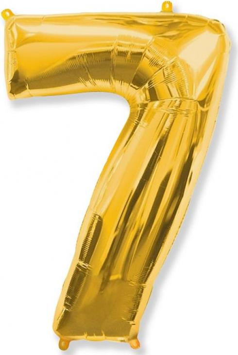Flexmetal Fóliový balónek FX - "Číslo 7" zlatý, 69 cm KK