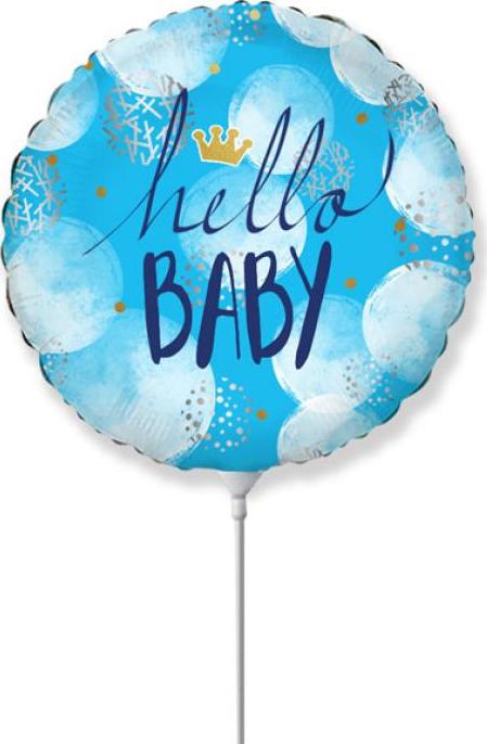 Flexmetal Fóliový balónek 14" FX - "Hello Baby" (modrý)