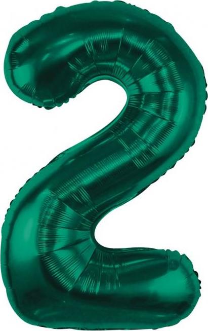 Godan Fóliový balónek B&C, číslo 2, lahvově zelený, 85 cm
